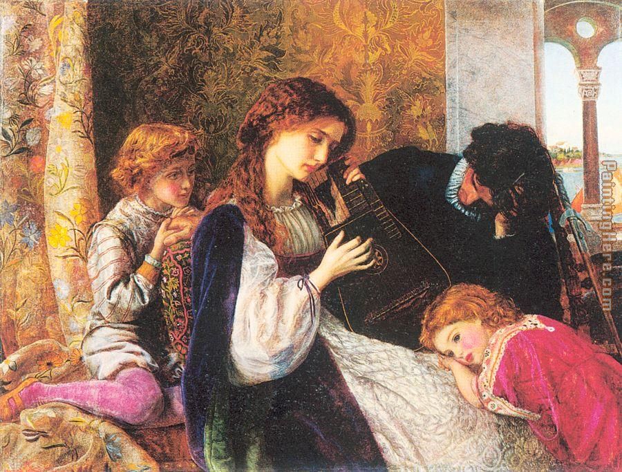 A Music Party painting - Arthur Hughes A Music Party art painting A Music Party painting - Arthur Hughes A Music Party art painting
